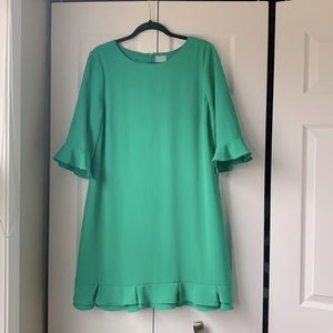 COPY - Green 3/4 Ruffle Sleeve Dress